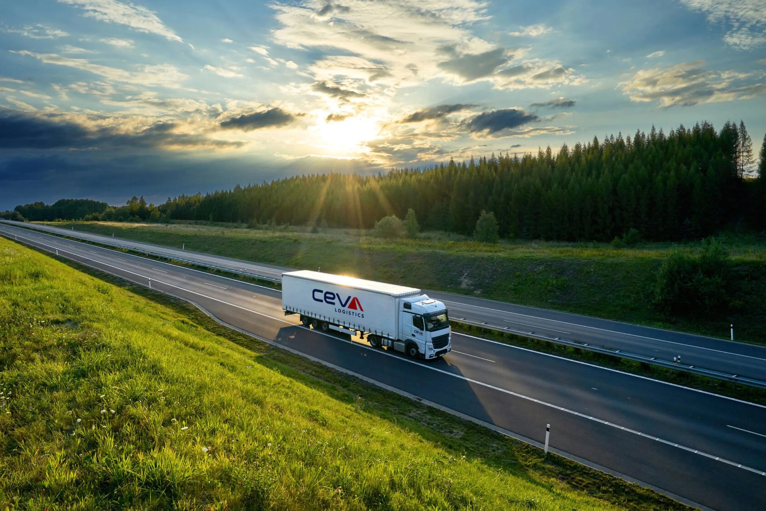 CEVA freight truck driving on interstate